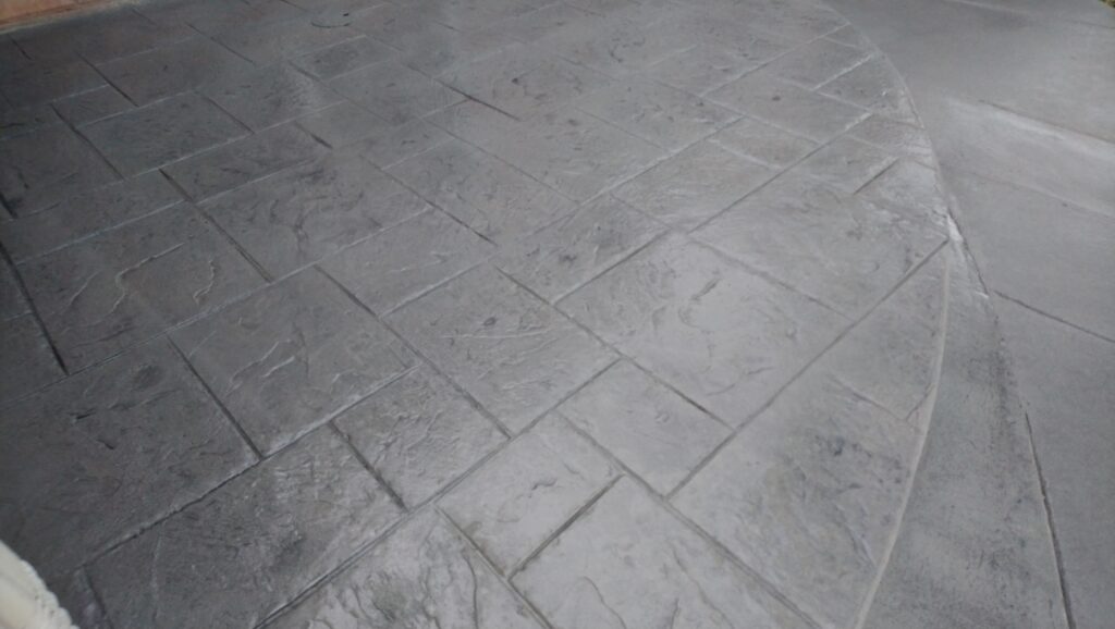 Ashlar slate stamp with gray intergral coloring