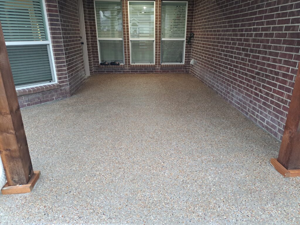 Exposed aggregate patio